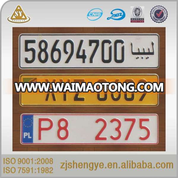 european aluminum custom embossed car license plate