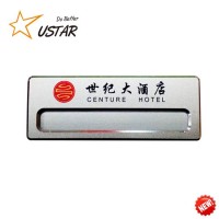 Custom Aluminum Name Tag Custom Shape Metal Badge Nameplate Brushed Aluminium Badge Metal Emblems